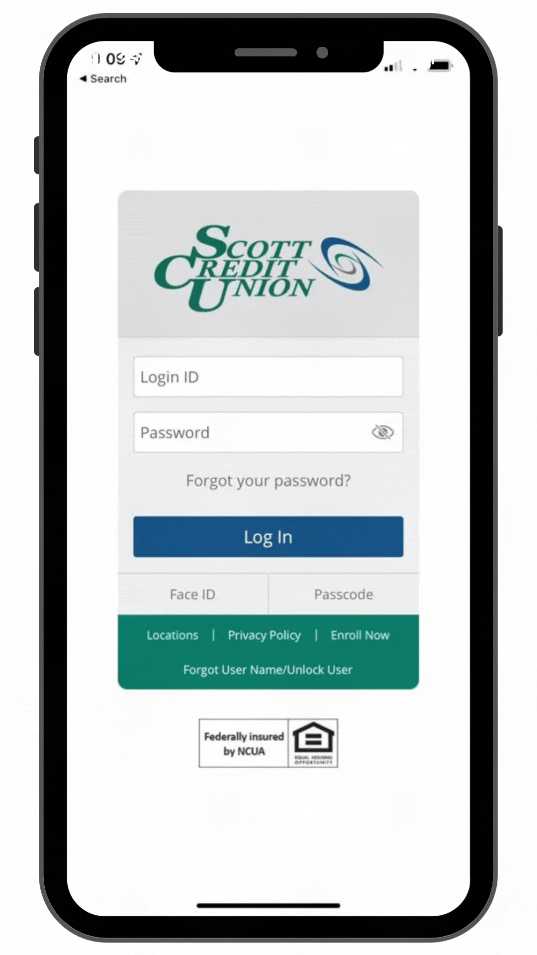 SCU Mobile Banking App screens