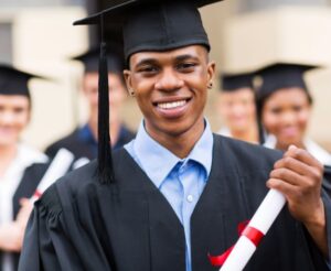 image of man graduating with student loans image of man graduating with student loans