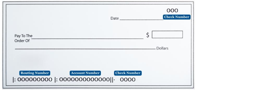 Parts of the check Check numbers