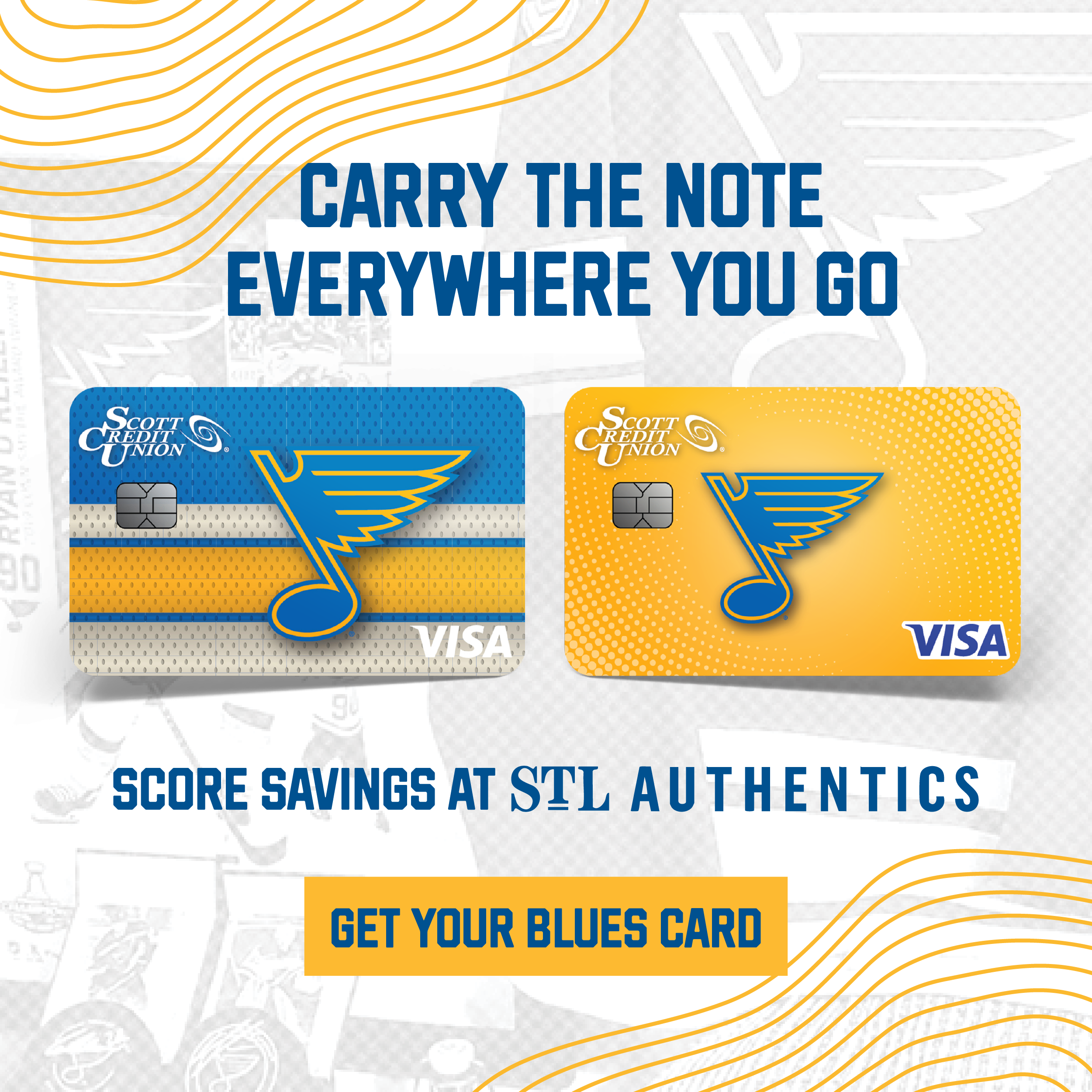 SCU Blues Site Homepage box 600x600 Carry the note everywhere you go. Score savings at STL Authentics. Get your Blues card