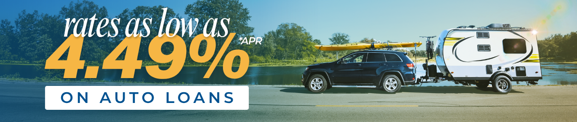 Rates as low as 4.49% apr on auto loans