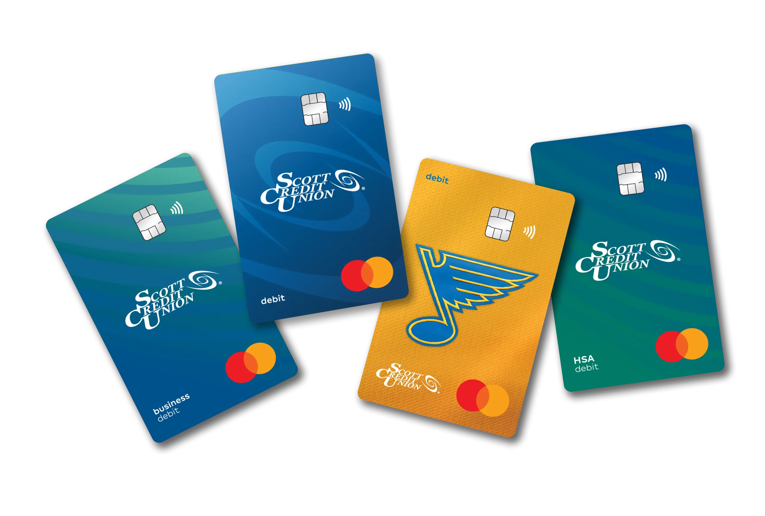 4 Cards Floating Updated - Scott Credit Union Scott Credit Union Business debit, debit, blues and hsa debit master cards